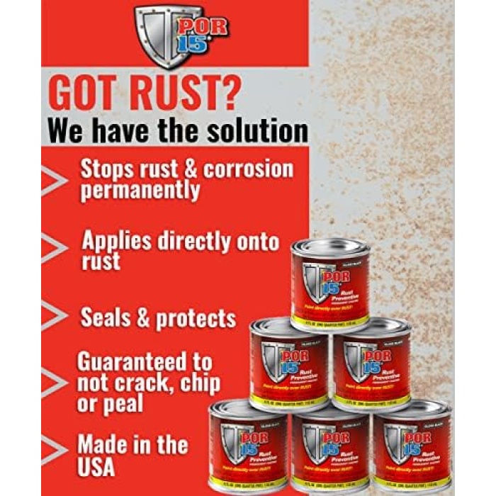 Lapping Rust Preventative POR-15 Six Pack Rust Preventive Coating, Stop Rust and Corrosion ...